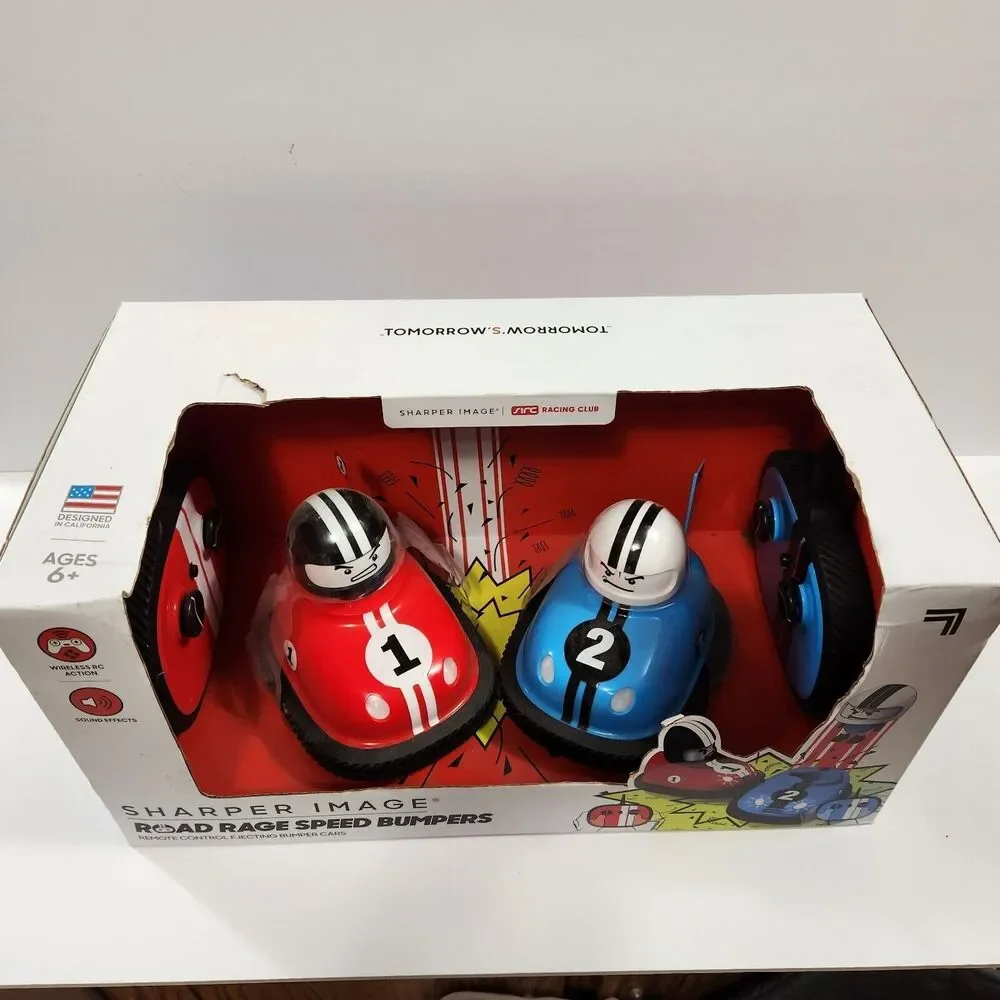 Sharper Image Road Rage Speed Bumpers Remote Control Ejecting Bumper Cars NEW